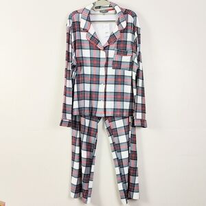 Loft XL Women's Sleep Set Stuart Tartan Plaid Two Piece Pajamas Top Pants